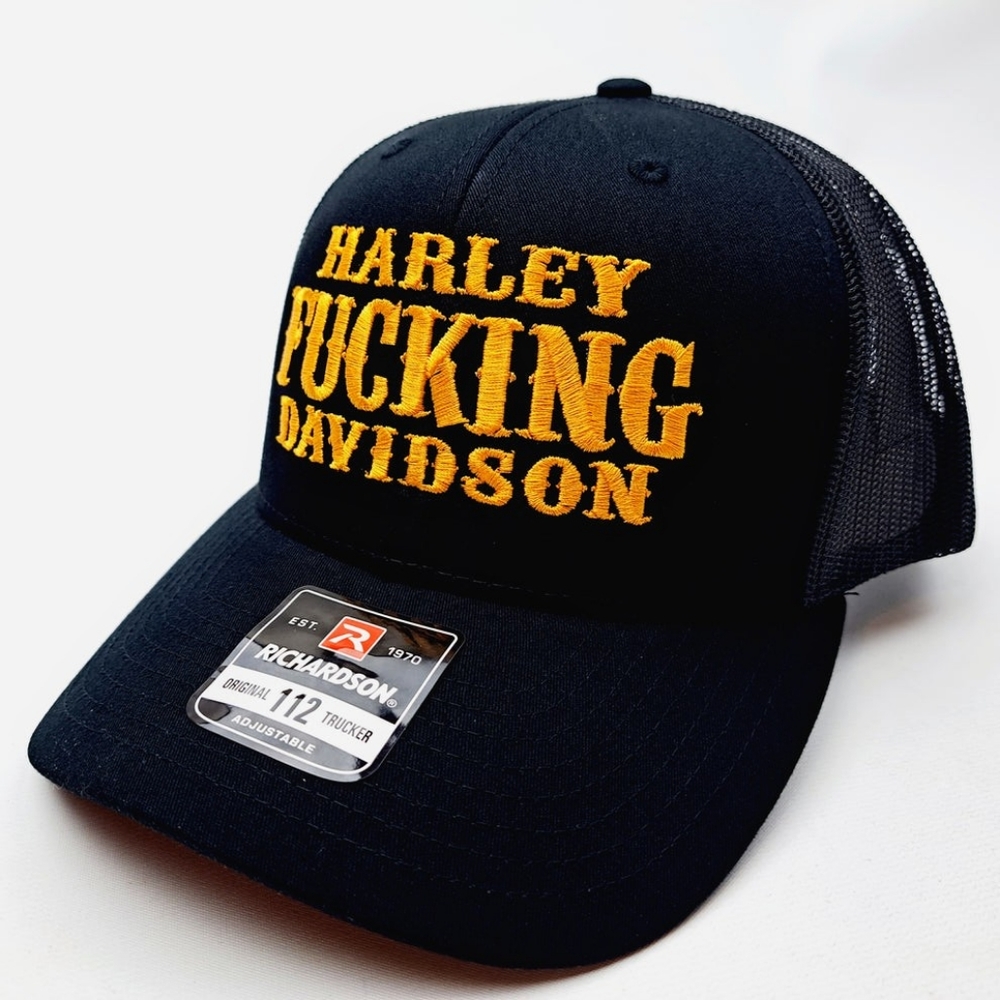 Harley Davidson Embroidered Trucker Hat Cap Made in USA Biker Motorcycle Racing - Picture 4 of 8